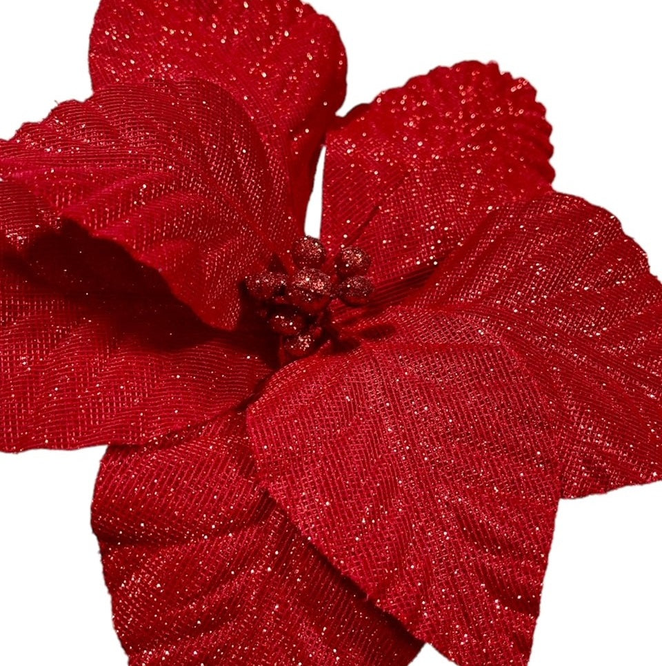 6 Red Sparkle Poinsettia
