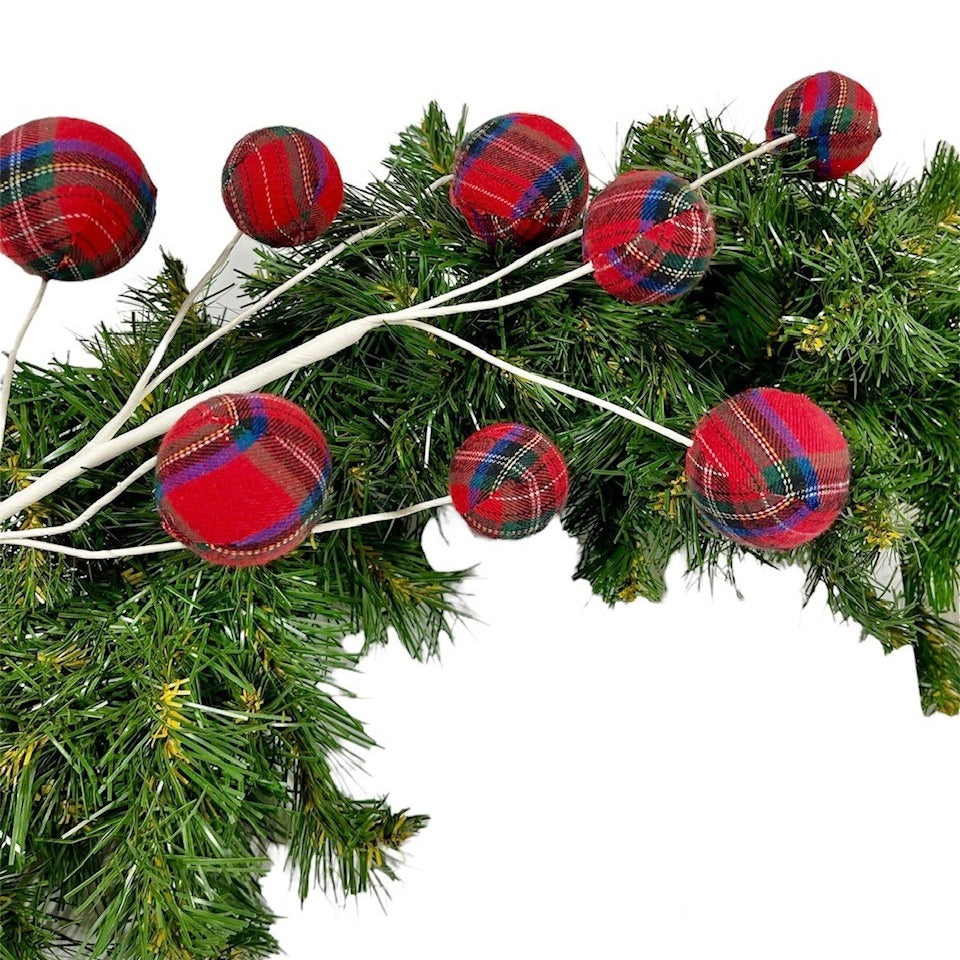 6 Red/Blue/Purple Plaid Balls