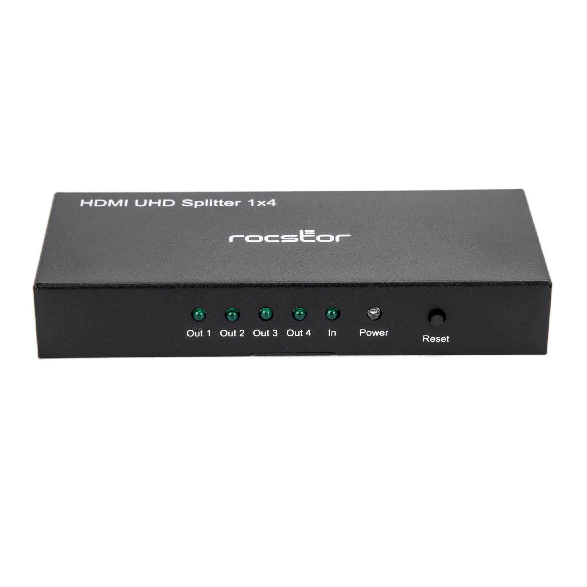 Rocstor Y10C294-B1 4-Port 4K 60Hz Premium HDMI Splitter - Black