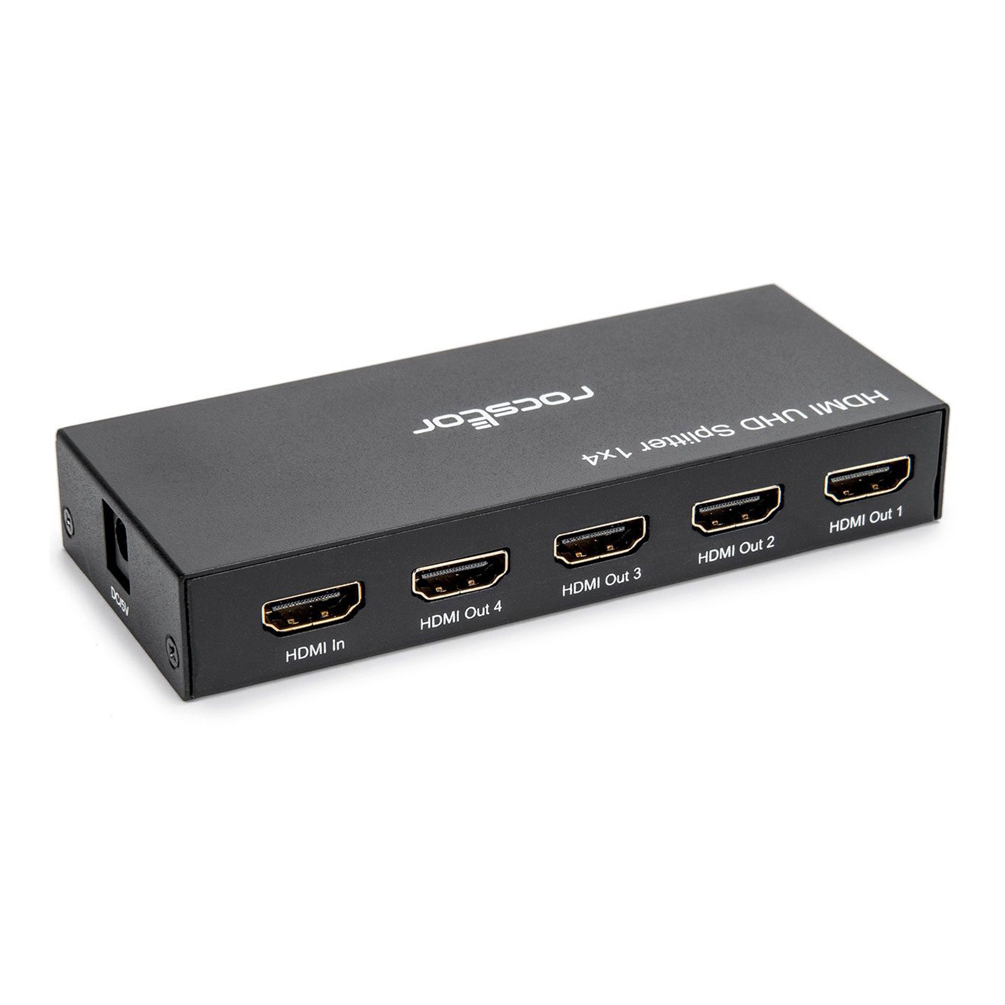 Rocstor Y10C294-B1 4-Port 4K 60Hz Premium HDMI Splitter - Black