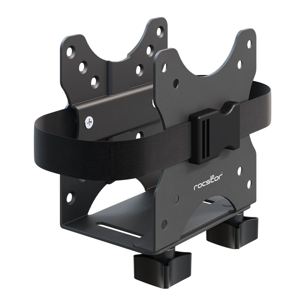 Rocstor Y10N024-B1 Heavy-Duty VESA PC Monitor Intel NUC or Mac Mini Mounting Bracket - Black