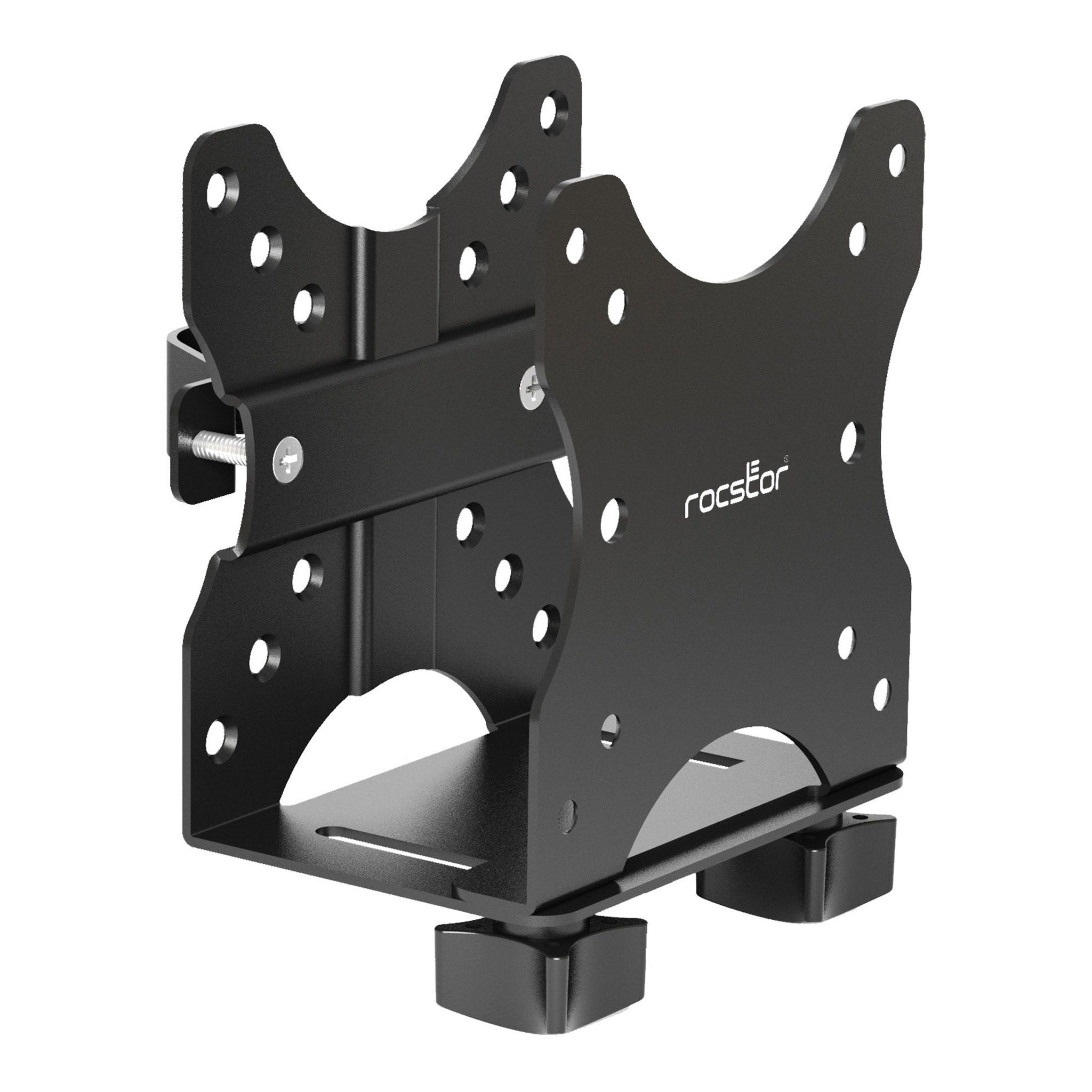 Rocstor Y10N024-B1 Heavy-Duty VESA PC Monitor Intel NUC or Mac Mini Mounting Bracket - Black