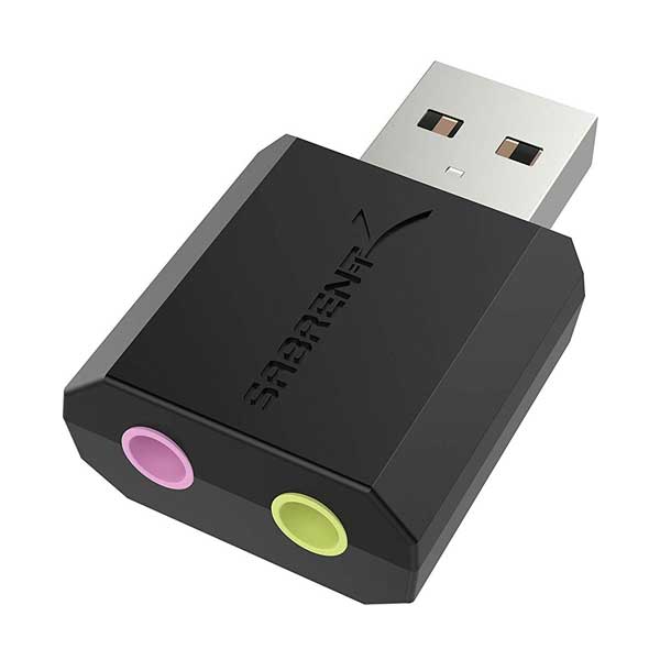 Sabrent USB External Stereo 3D Sound Adapter - Black (AU-MMSA)