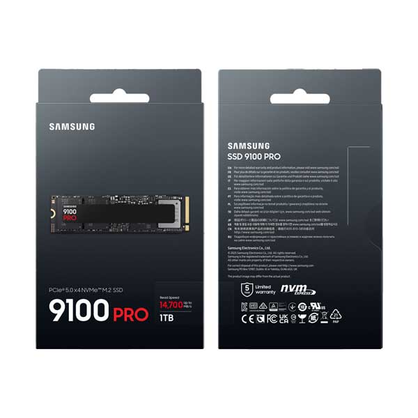 Samsung 1TB 9100 PRO PCIe 5.0 NVMe M.2 Solid State Drive (MZ/VAP1T0B/AM)