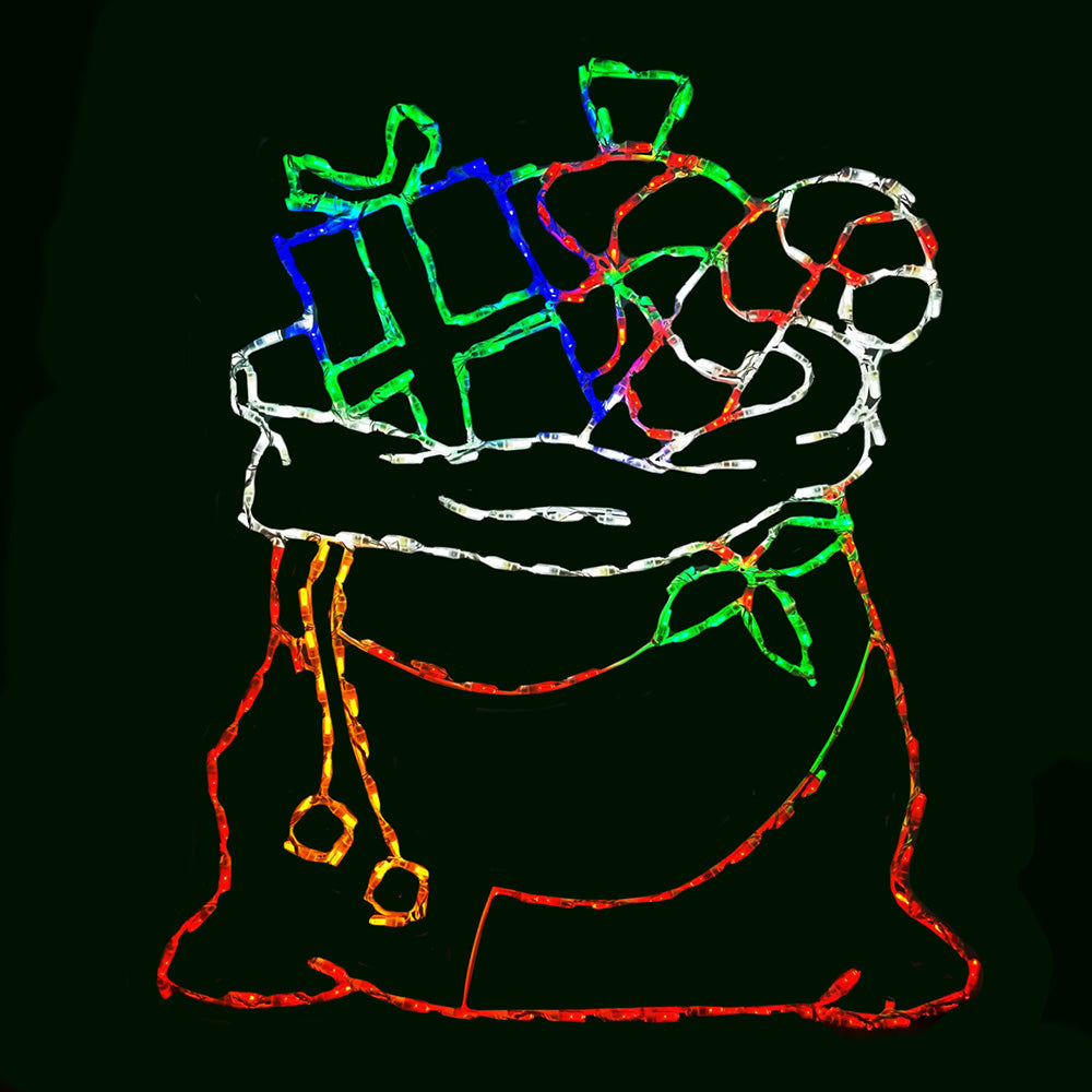 LED Santa Bag with Gifts