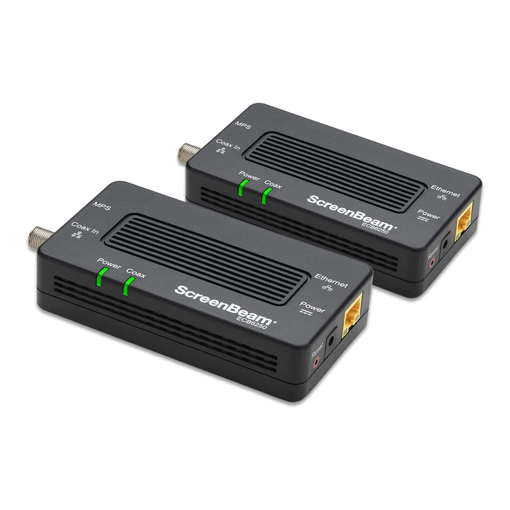 ScreenBeam ECB6250K02 MoCA 2.5Gbps Network Adapter for Higher Speed Ethernet Over Coax Starter Kit