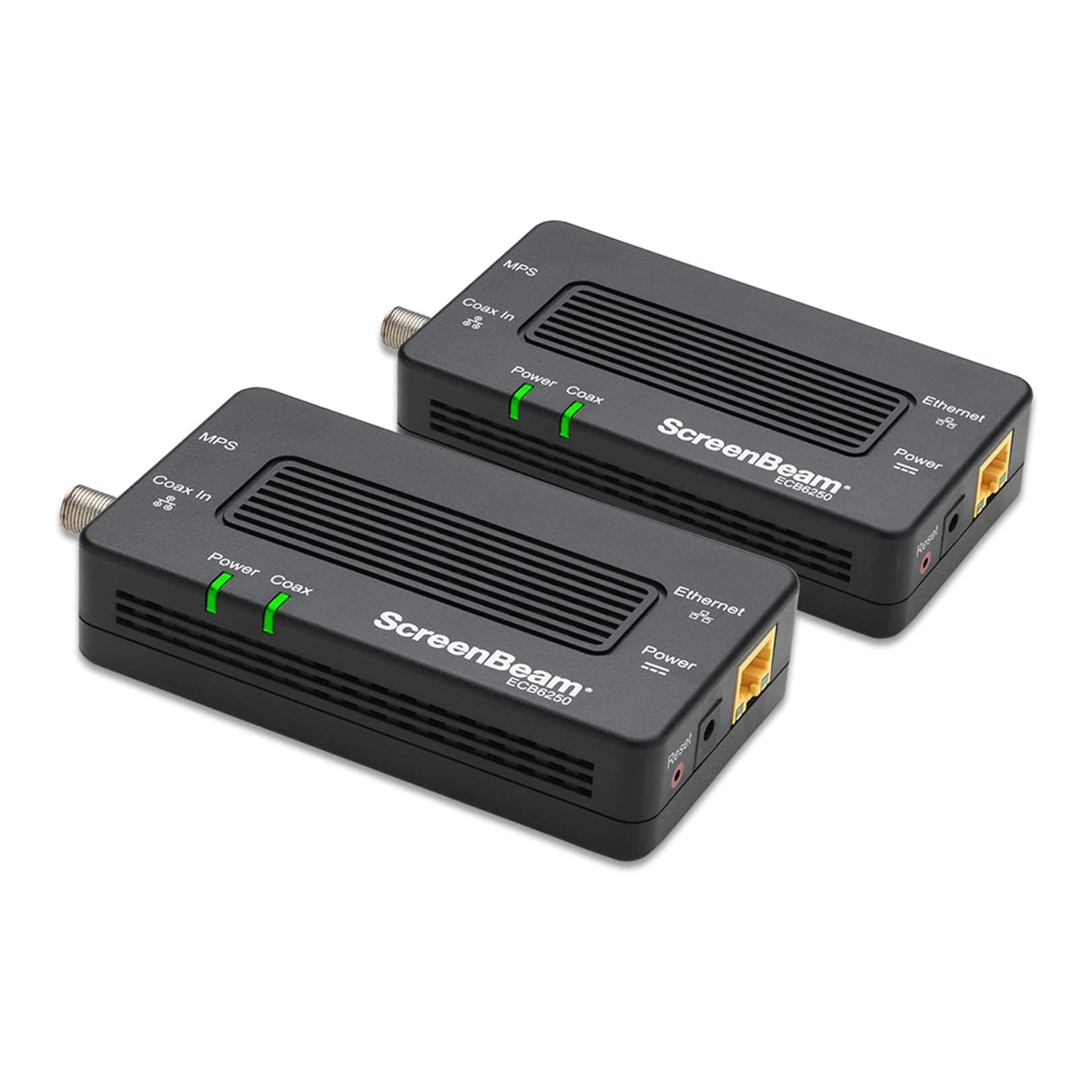 ScreenBeam ECB6250K02 MoCA 2.5Gbps Network Adapter for Higher Speed Ethernet Over Coax Starter Kit