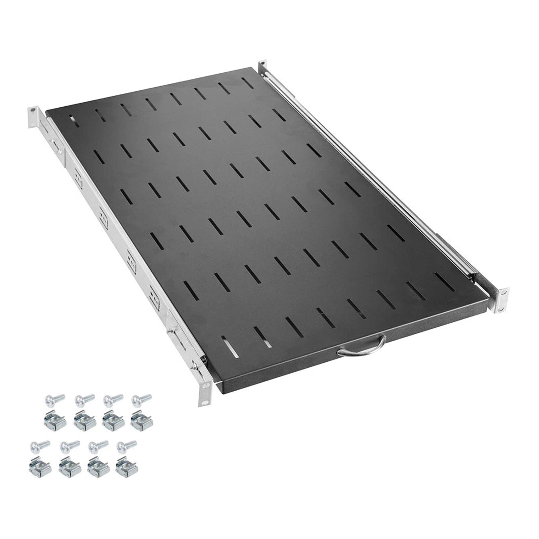 SERRACK STV-HS 180 1U 19" Vented Sliding Server Rack Shelf - Black