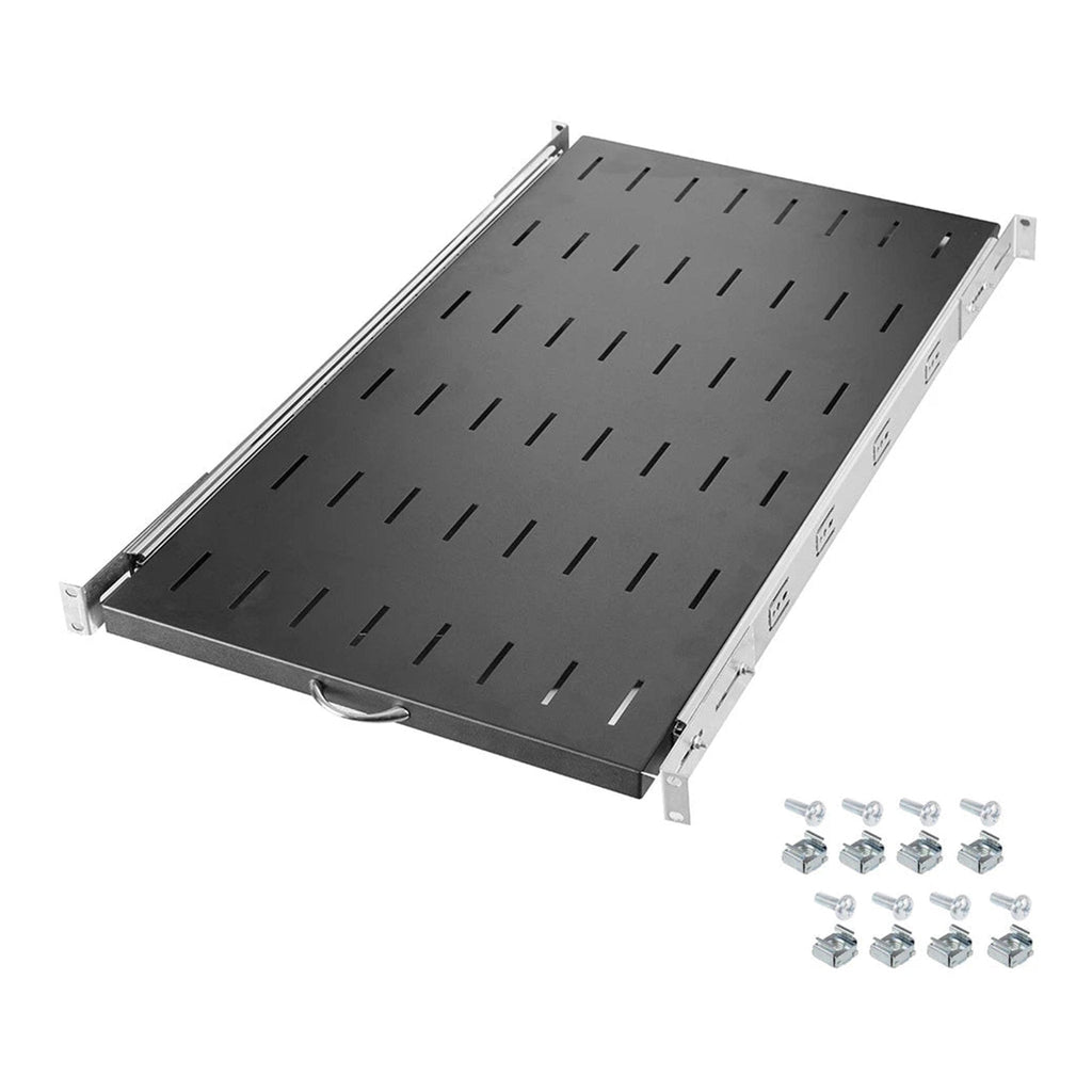 SERRACK STV-HS 180 1U 19" Vented Sliding Server Rack Shelf - Black