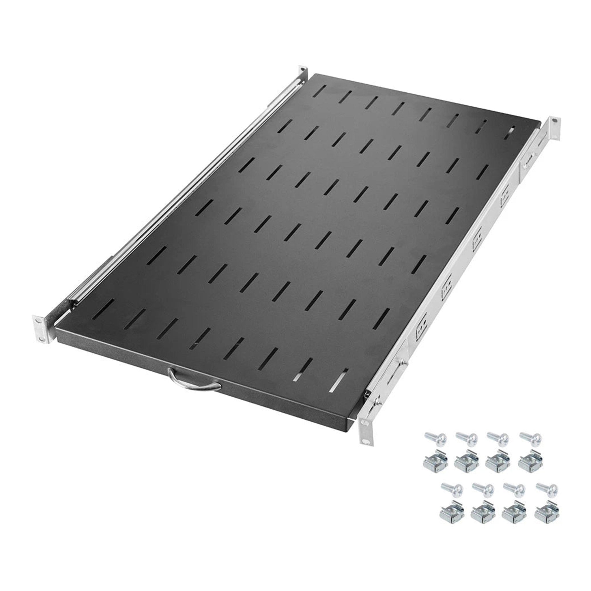 SERRACK STV-HS 180 1U 19" Vented Sliding Server Rack Shelf - Black