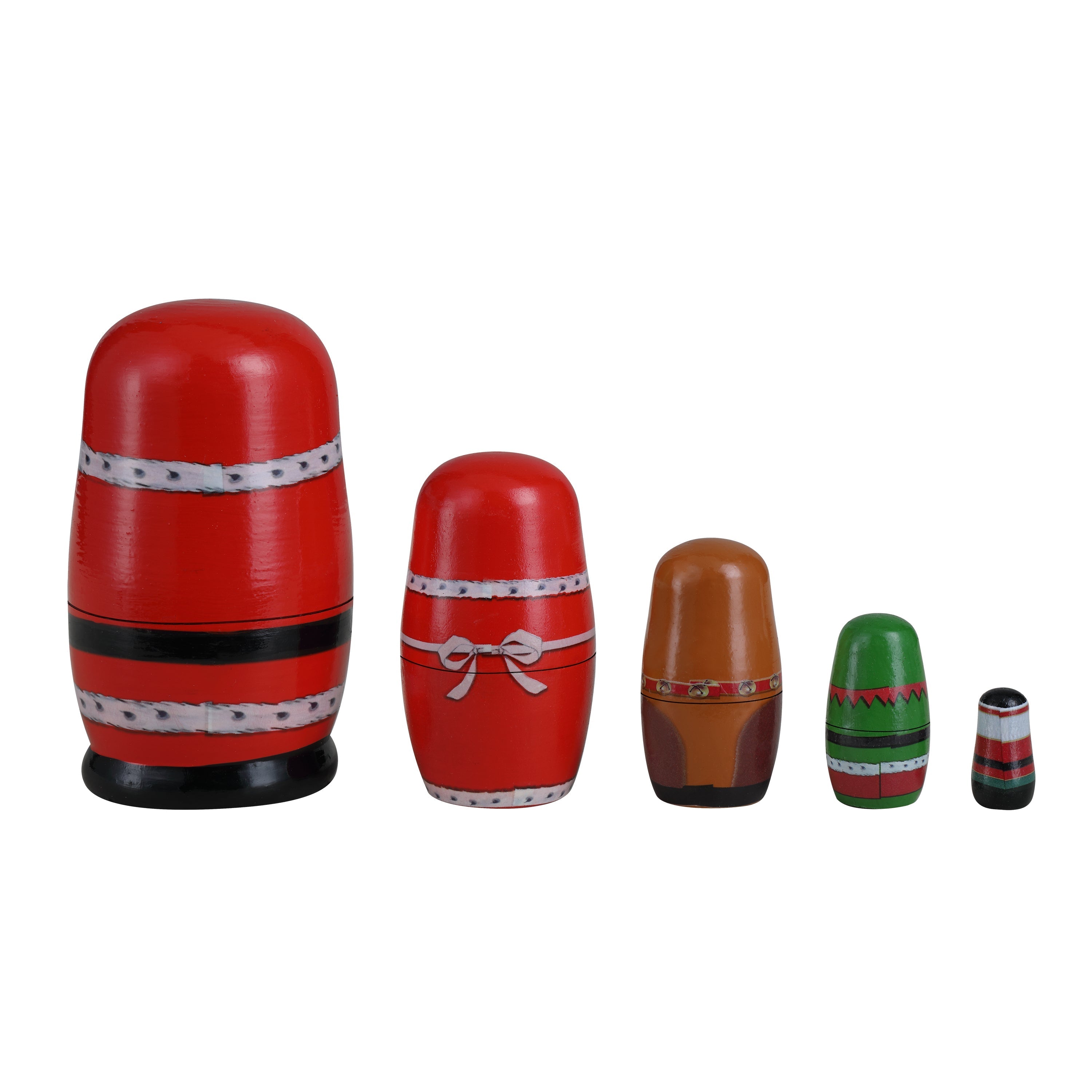 Set of 5 Nesting Wood Figures - Santa and North Pole Pals