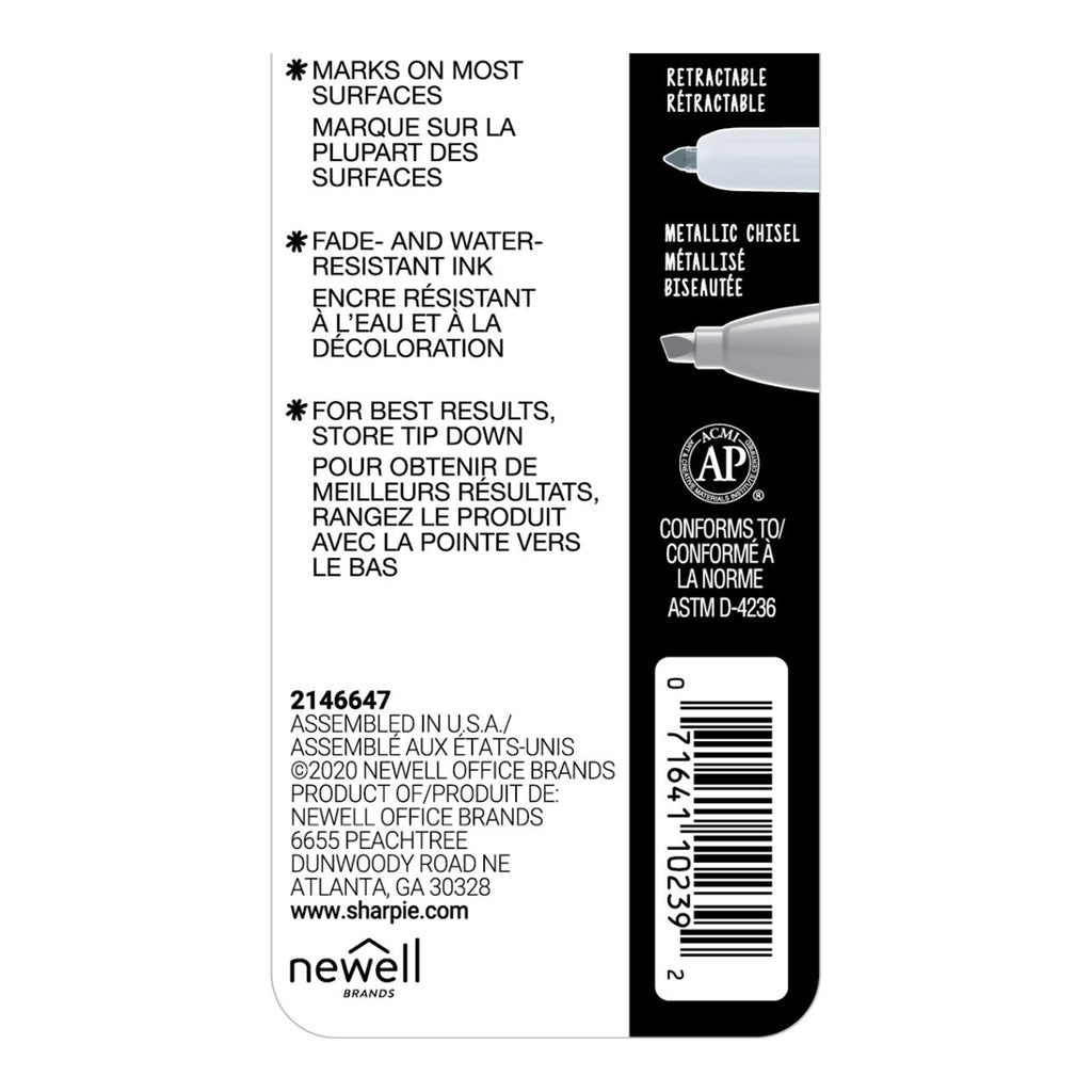 Sharpie 1957351 Silver Metallic Fine Point Permanent Marker