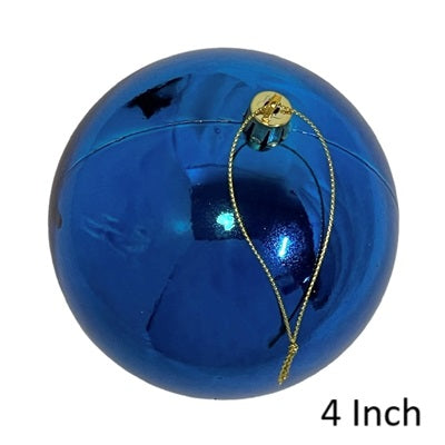 (Set of 8) Shatterproof Ball with Cap 4' Shiny