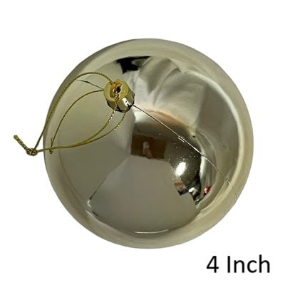 (Set of 8) Shatterproof Ball with Cap 4' Shiny
