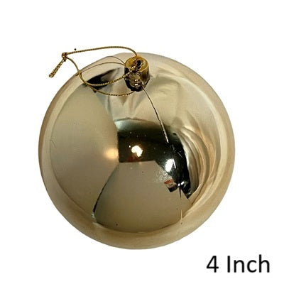 (Set of 8) Shatterproof Ball with Cap 4' Shiny