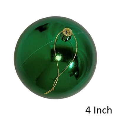 (Set of 8) Shatterproof Ball with Cap 4' Shiny