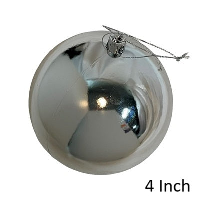 (Set of 8) Shatterproof Ball with Cap 4' Shiny