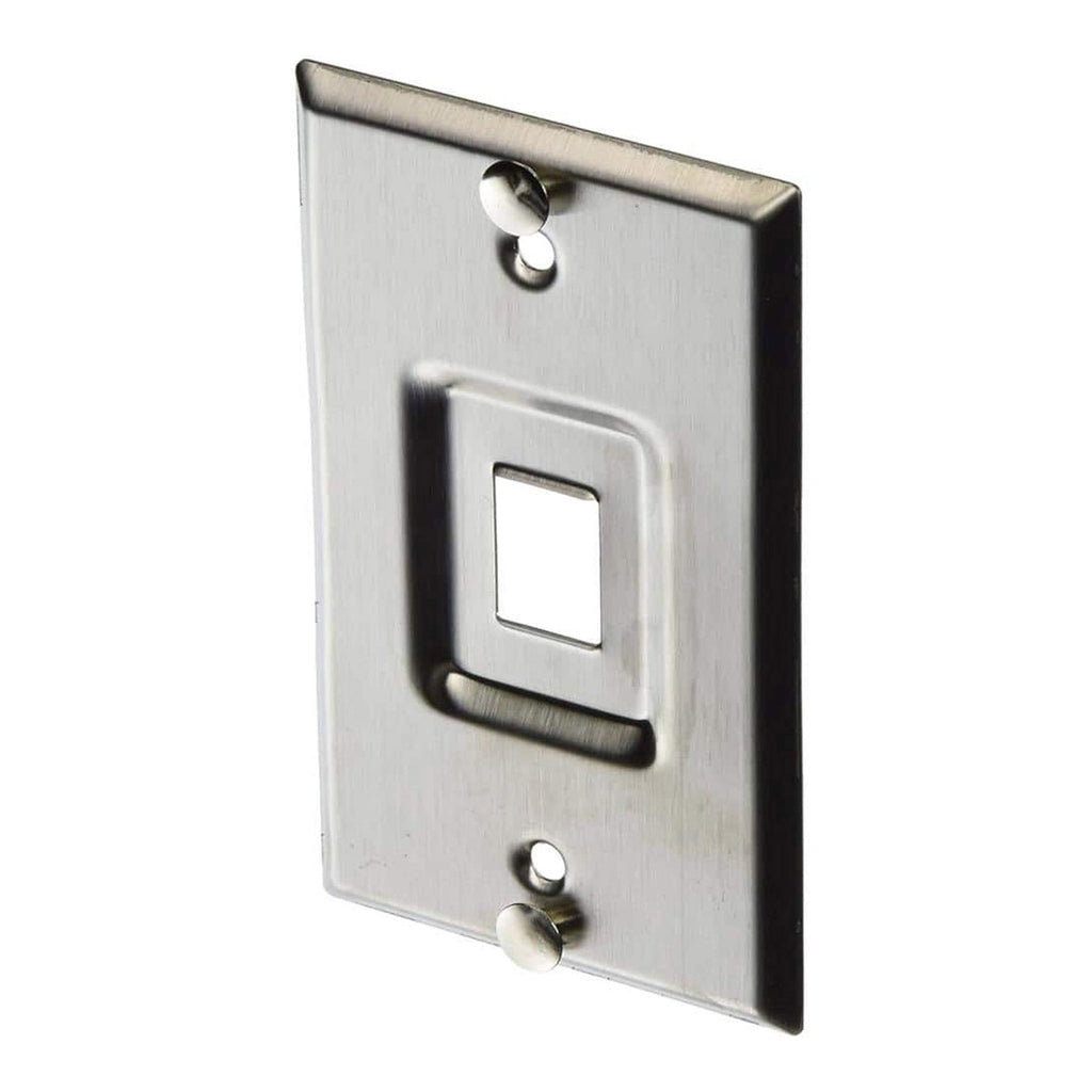 Signamax SSKF-1P 1-Port Single Gang Flush Mount Keystone Wallplate Phone Plate - Stainless Steel