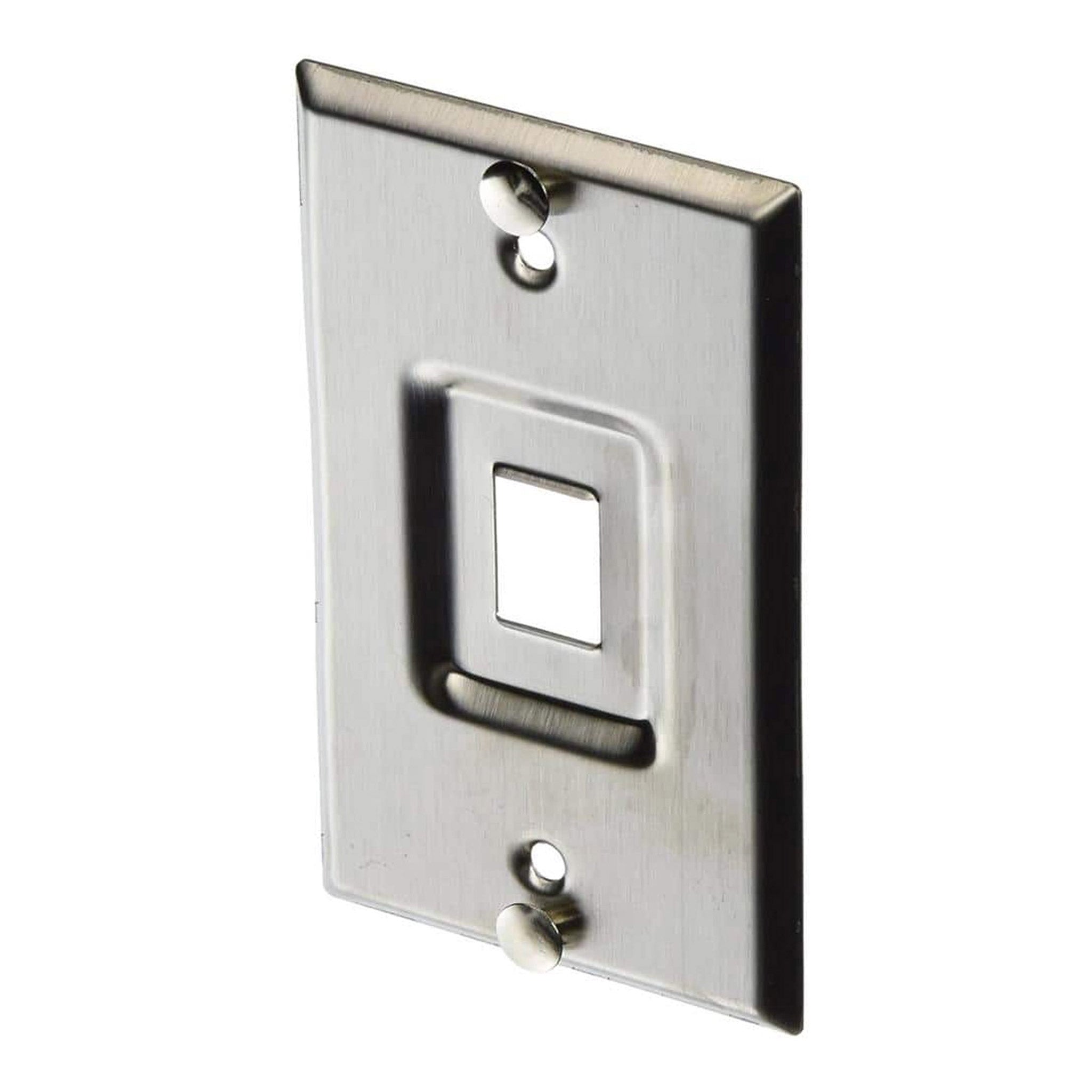 Signamax SSKF-1P 1-Port Single Gang Flush Mount Keystone Wallplate Phone Plate - Stainless Steel