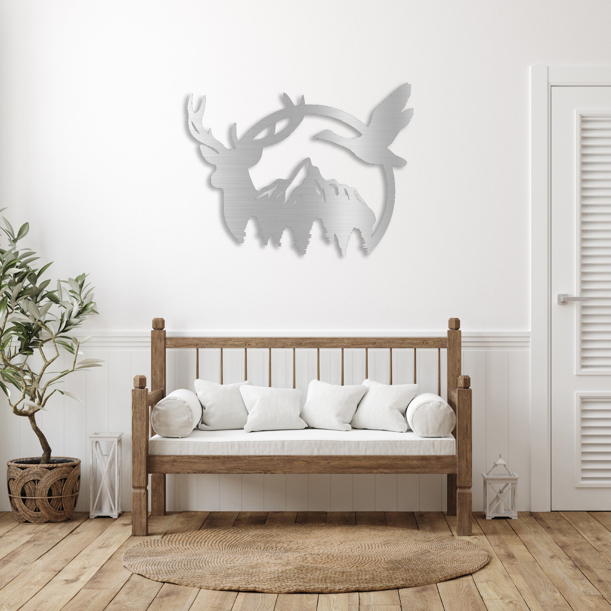 Duck & Deer Mountain - Metal Wall Art