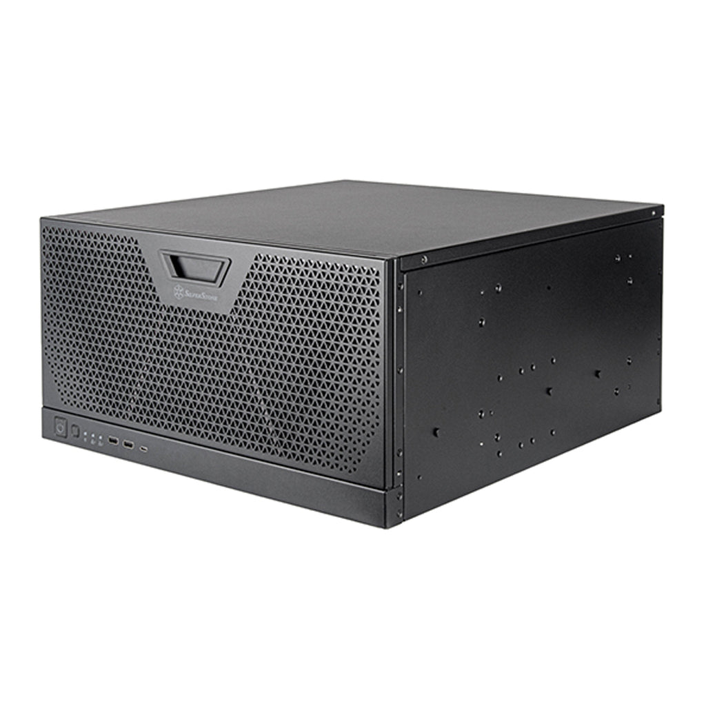 SilverStone RM51 5U Rackmount Server Chassis with Dual 180mm Fans and Enhanced Liquid Cooling Compatibility - Black