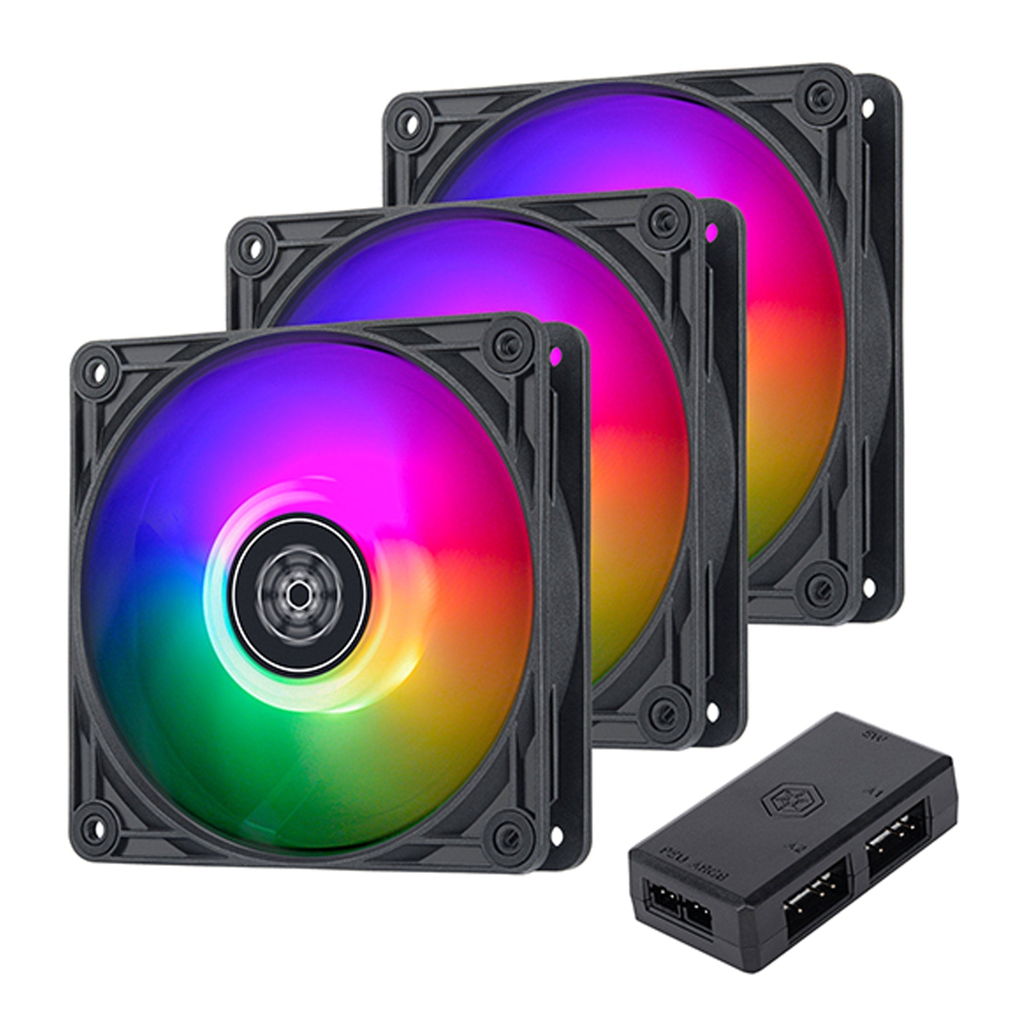 SilverStone VS120B-ARGB-3PK Performance Enhanced VISTA 120mm PWM ARGB Fan - 3-Pack