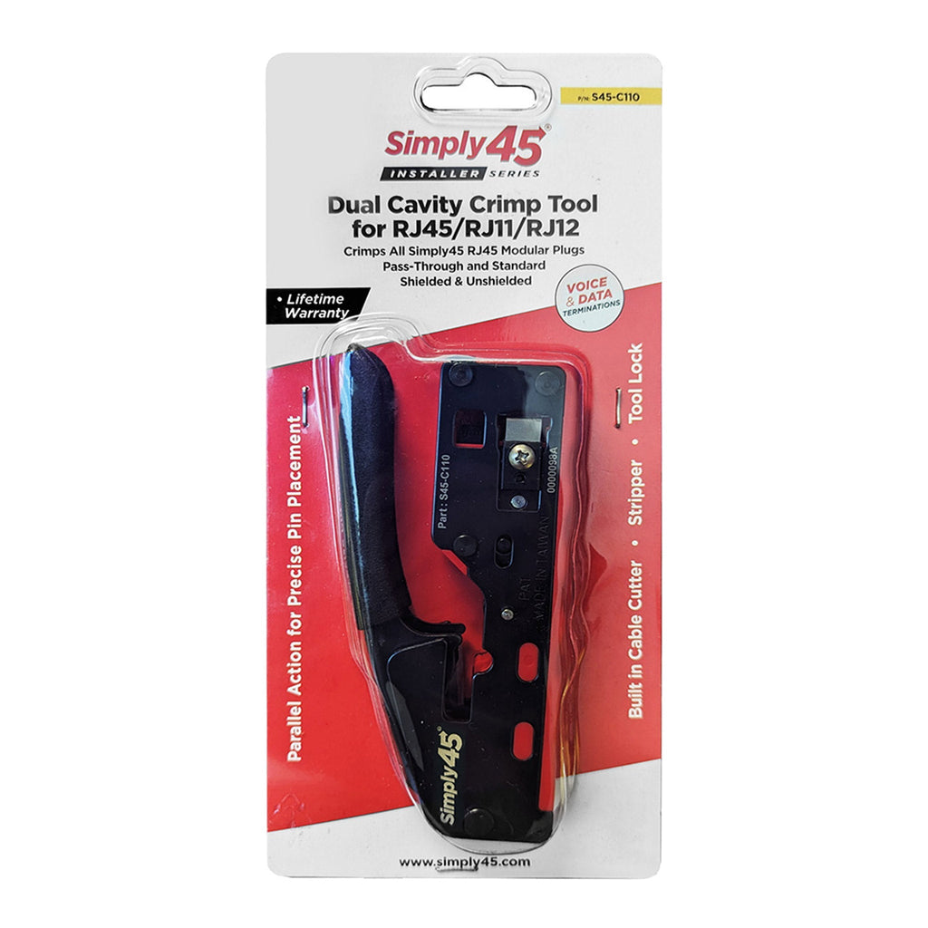 Simply45 S45-C110 Installer Series Dual Cavity Crimp Tool for RJ45/RJ11/RJ12