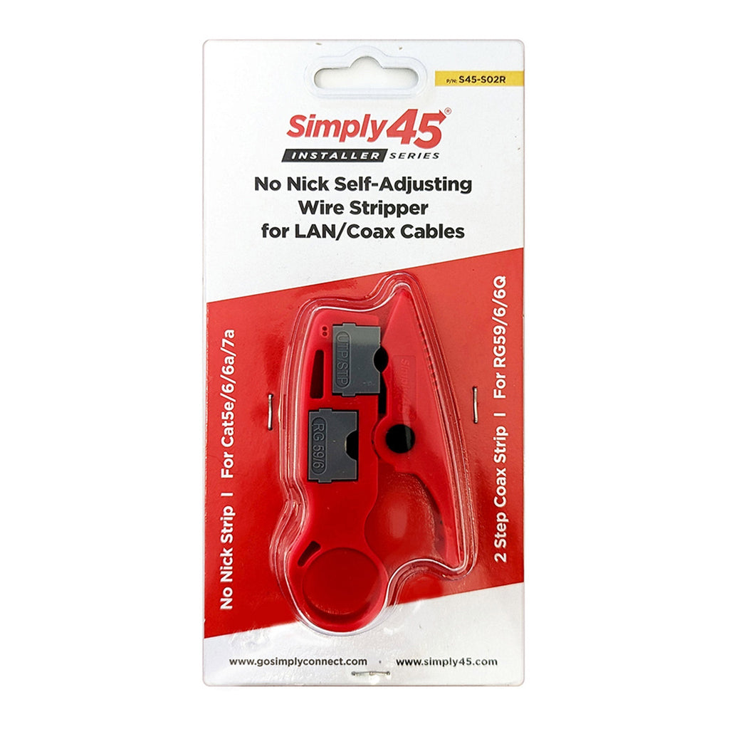 Simply45 S45-S02R Installer Series No Nick Wire Stripper for LAN/Coax Cables