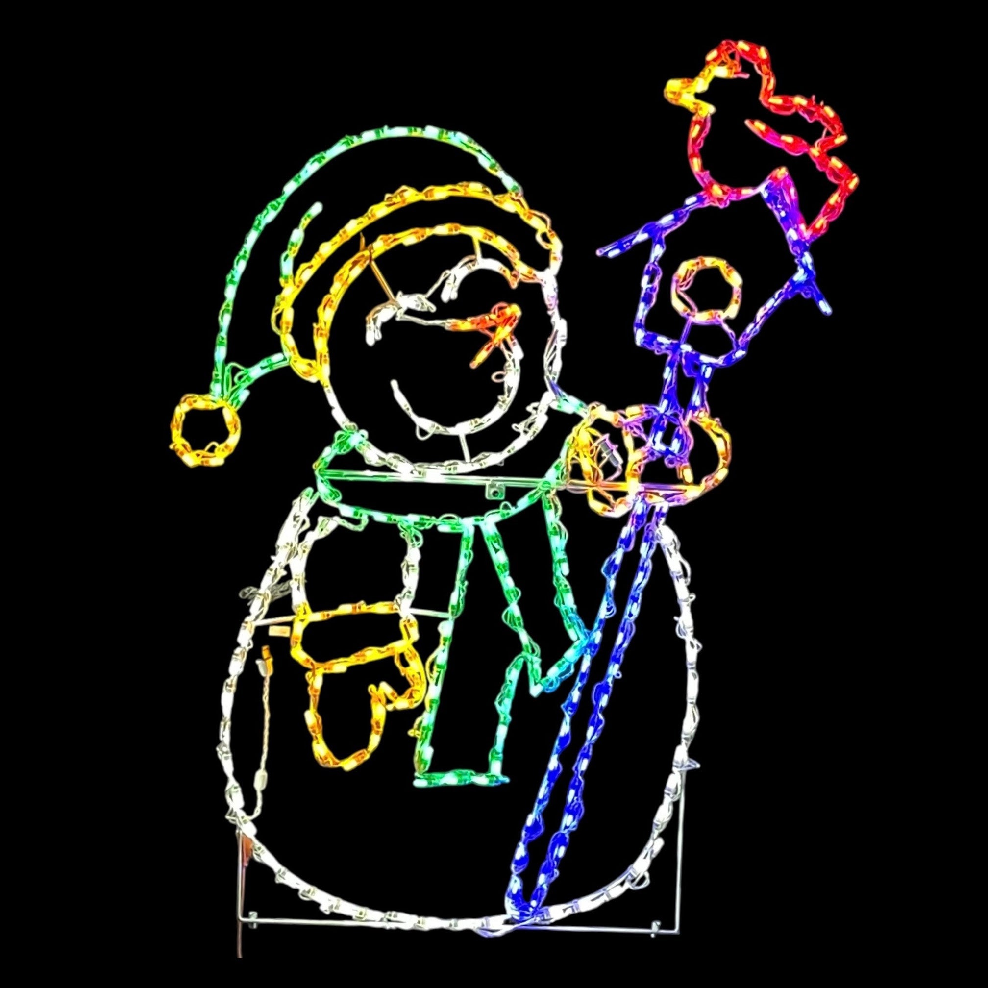 Snowman with Cardinal