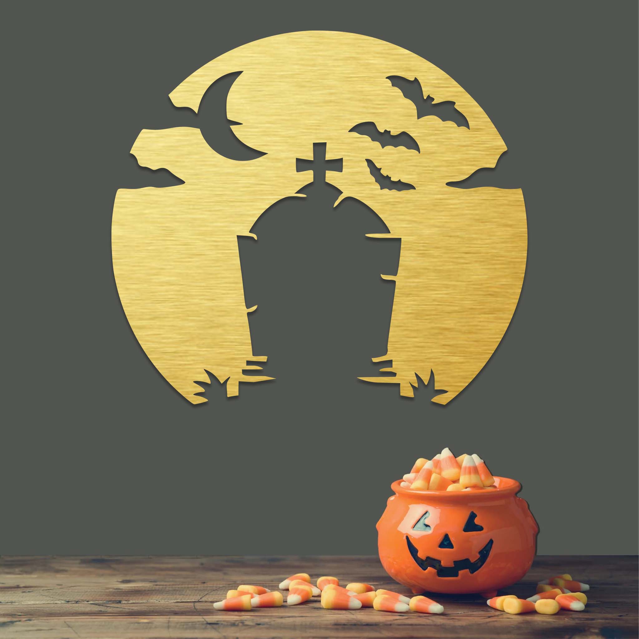 Spooky Tombstone - Metal Wall Art