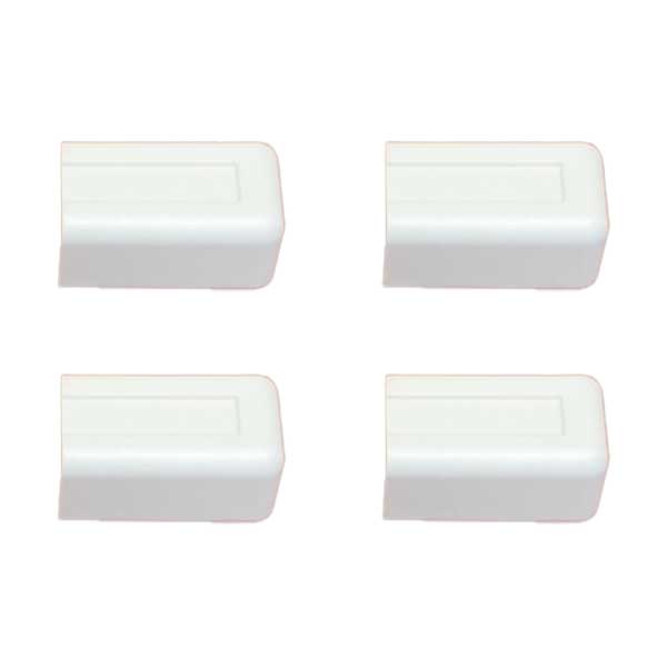 SR Components 1-1/4" End Cap Connectors for Raceway - White 4-Pack (125ECW4)