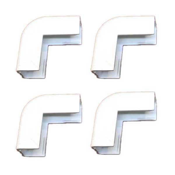 SR Components 1-3/4" x 1" Elbow Connectors for Raceway - White 4-Pack (175ELW4)