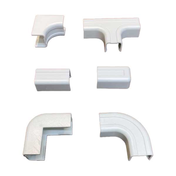 SR Components 5/8" x 1/2" Connectors for 5/8" Raceway Combo Pack - White