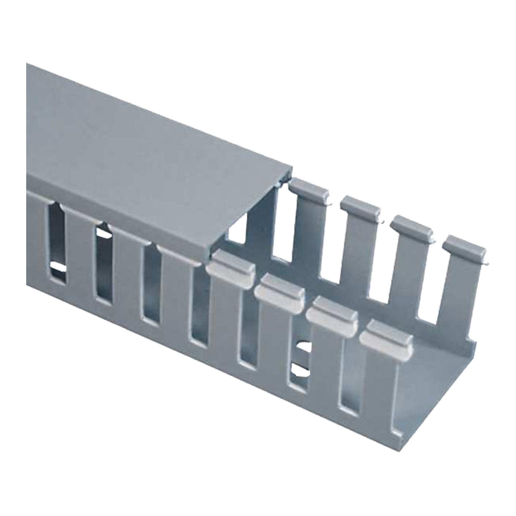 SR Components FD15 6' Gray Slotted Wall Wiring Duct (1.5" x 1.5") with Cover