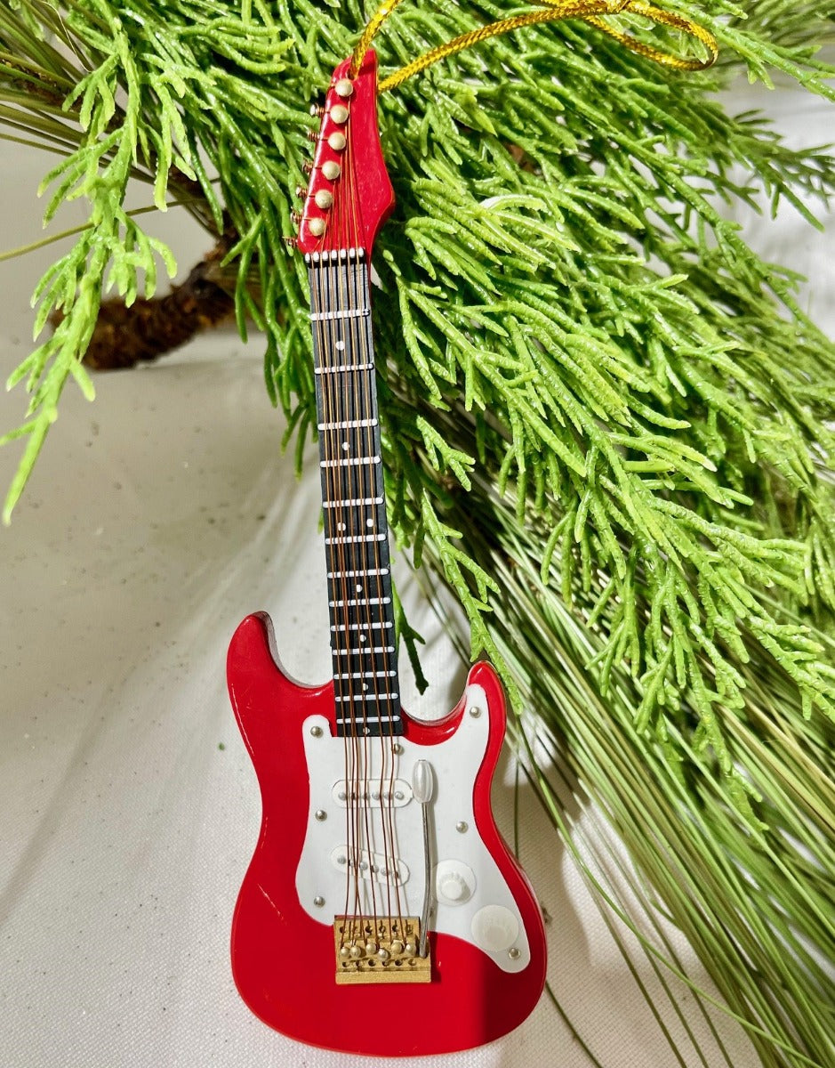 Red S-Type Electric Guitar Ornament