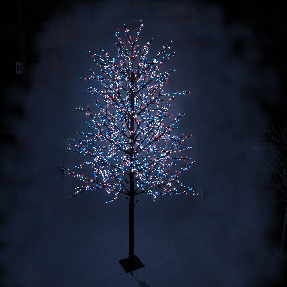 LED 15' Linden Tree, Brown Trunk, RGB Lights - App Controlled