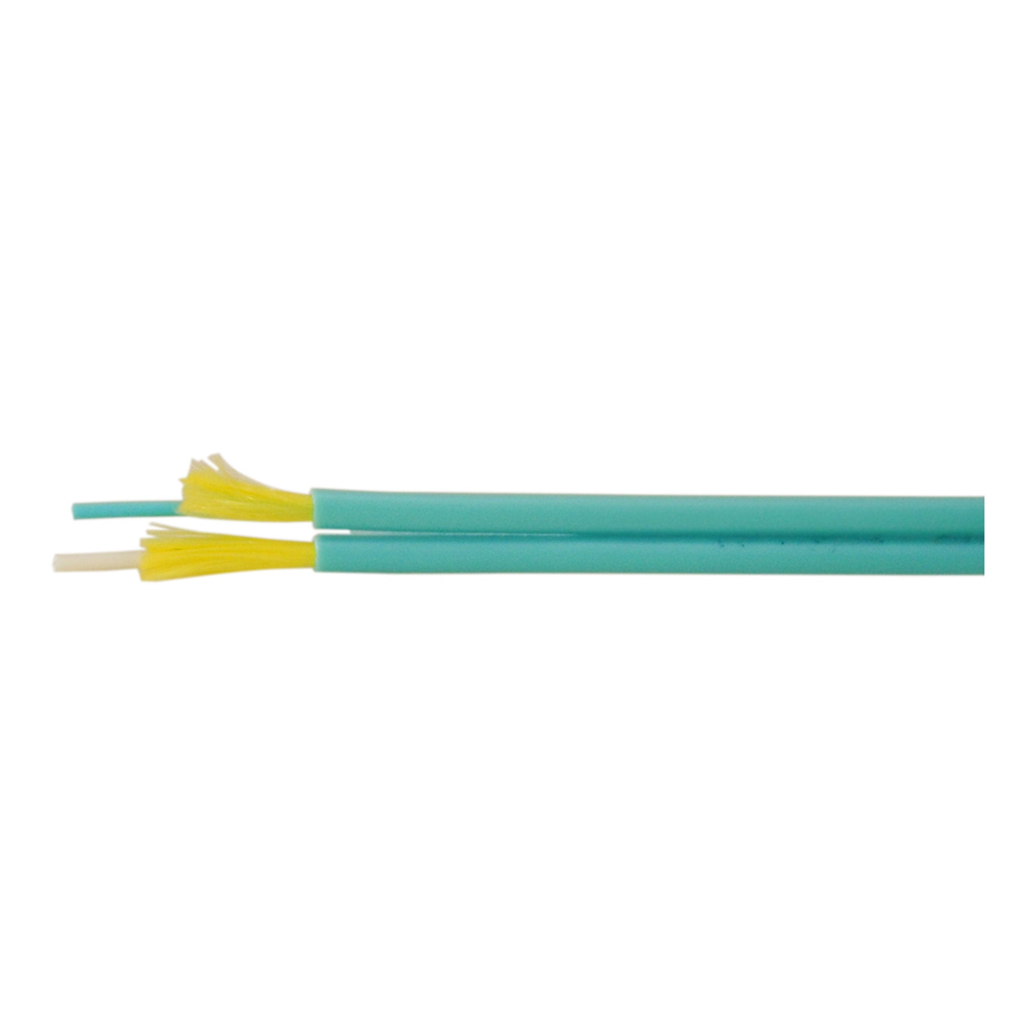 TechLogix M3I-2Z2-R-AQ-1000 2-Strand Indoor 2x2mm Zip Cord Riser Jacket Multimode OM3 ECOFiber Optic Cable - Aqua - 1000' (304m)