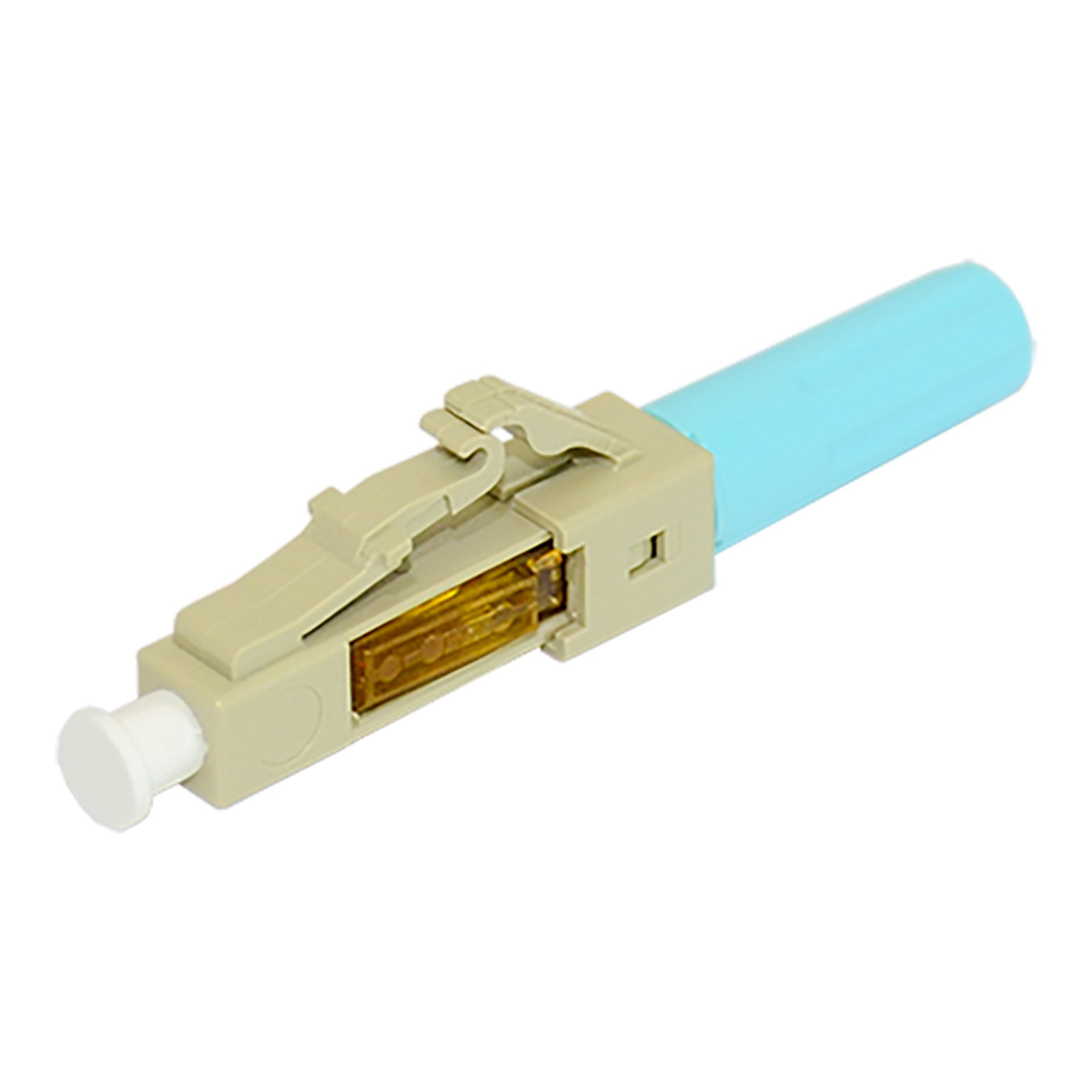 TechLogix MM2-LC Multimode (OM2, OM3, OM4) 50/125μm UPC Click-On LC ECOConnector - Aqua