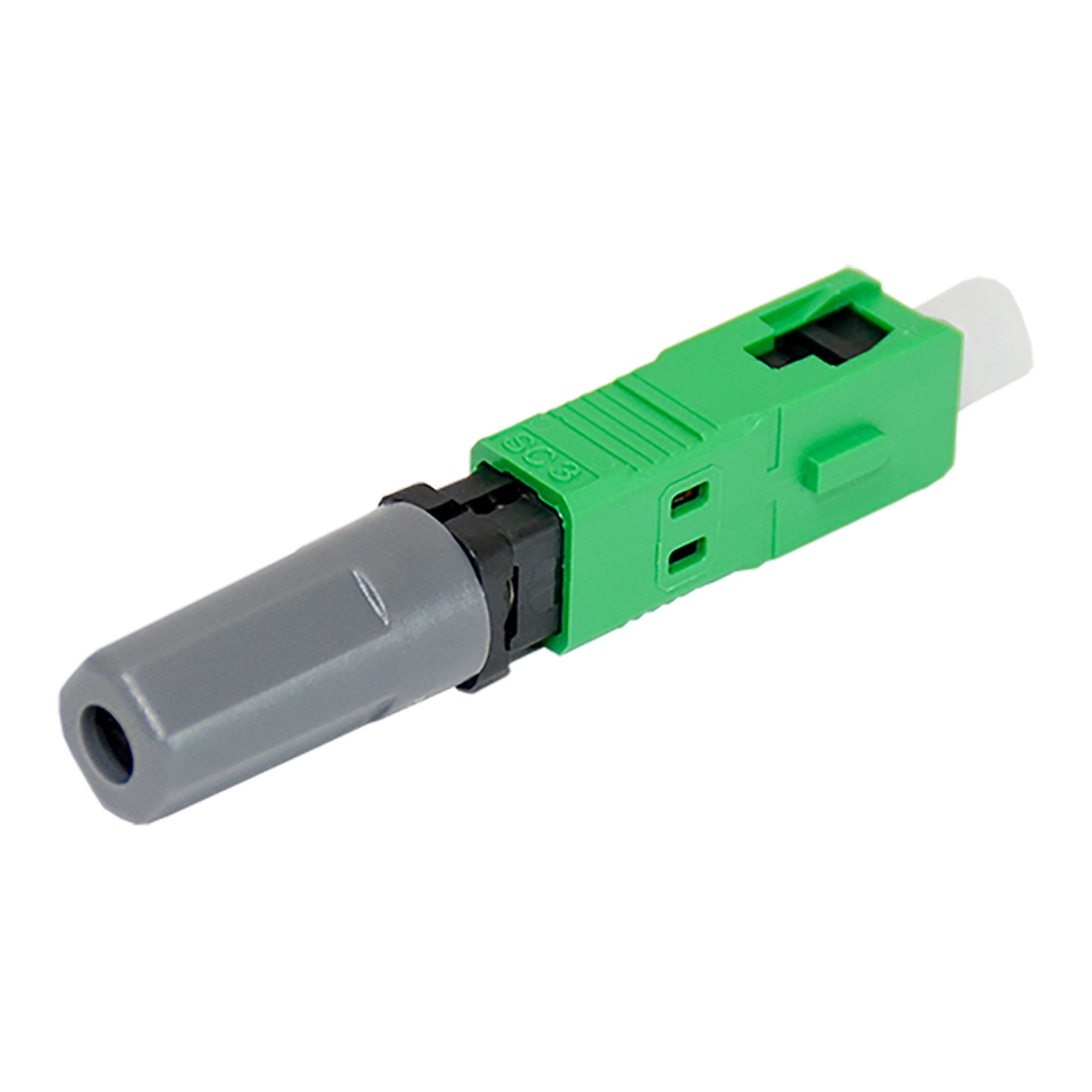 TechLogix SMU-SCA Single Mode (OS1, OS2) 9/125µm APC Click-On ECOConnector - Green