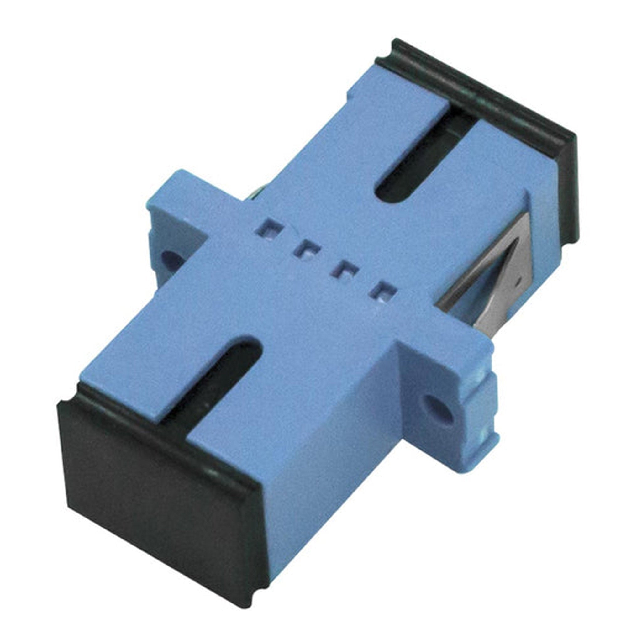 TechLogix TCS-SCDZRF-BL Duplex SC to Duplex SC Single Mode Fiber Optic Coupler - Blue Flange/Panel-Mount