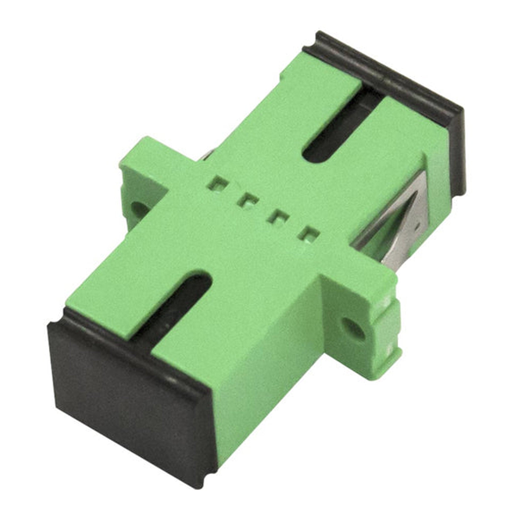 TechLogix TCS-SCDZRF-GN Duplex SC/APC to Duplex SC/APC Single Mode Fiber Optic Coupler - Green Flange/Panel-Mount