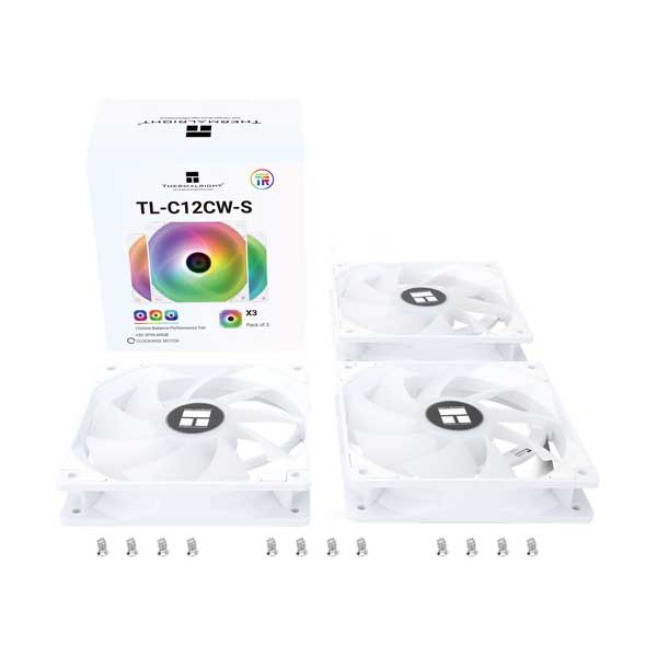 Thermalright C12CW-S X3 120mm ARGB Case Fan - 3 Pack White