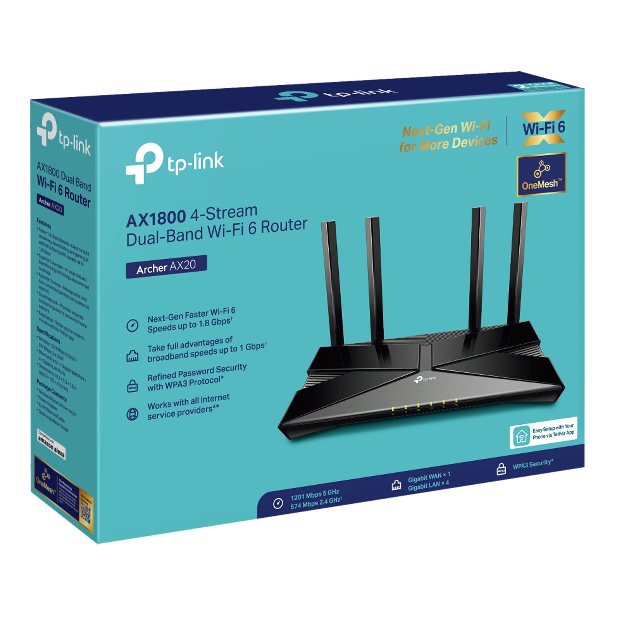 TP-Link ARCHER AX1800 4-Port Wi-Fi 6 Dual-Band Gigabit AX23 Wireless Router
