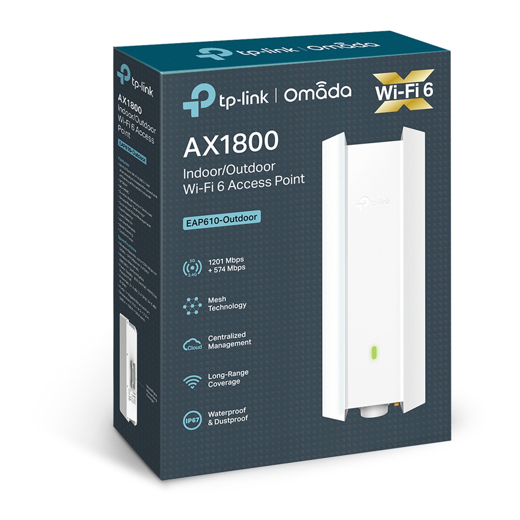 TP-Link EAP610-OUTDOOR AX1800 Indoor/Outdoor WiFi 6 Access Point