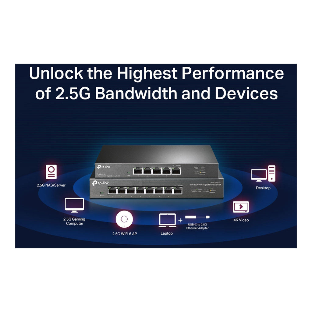 TP-Link TL-SG105-M2 5-Port 2.5Gbps Multi-Gigabit Desktop Switch