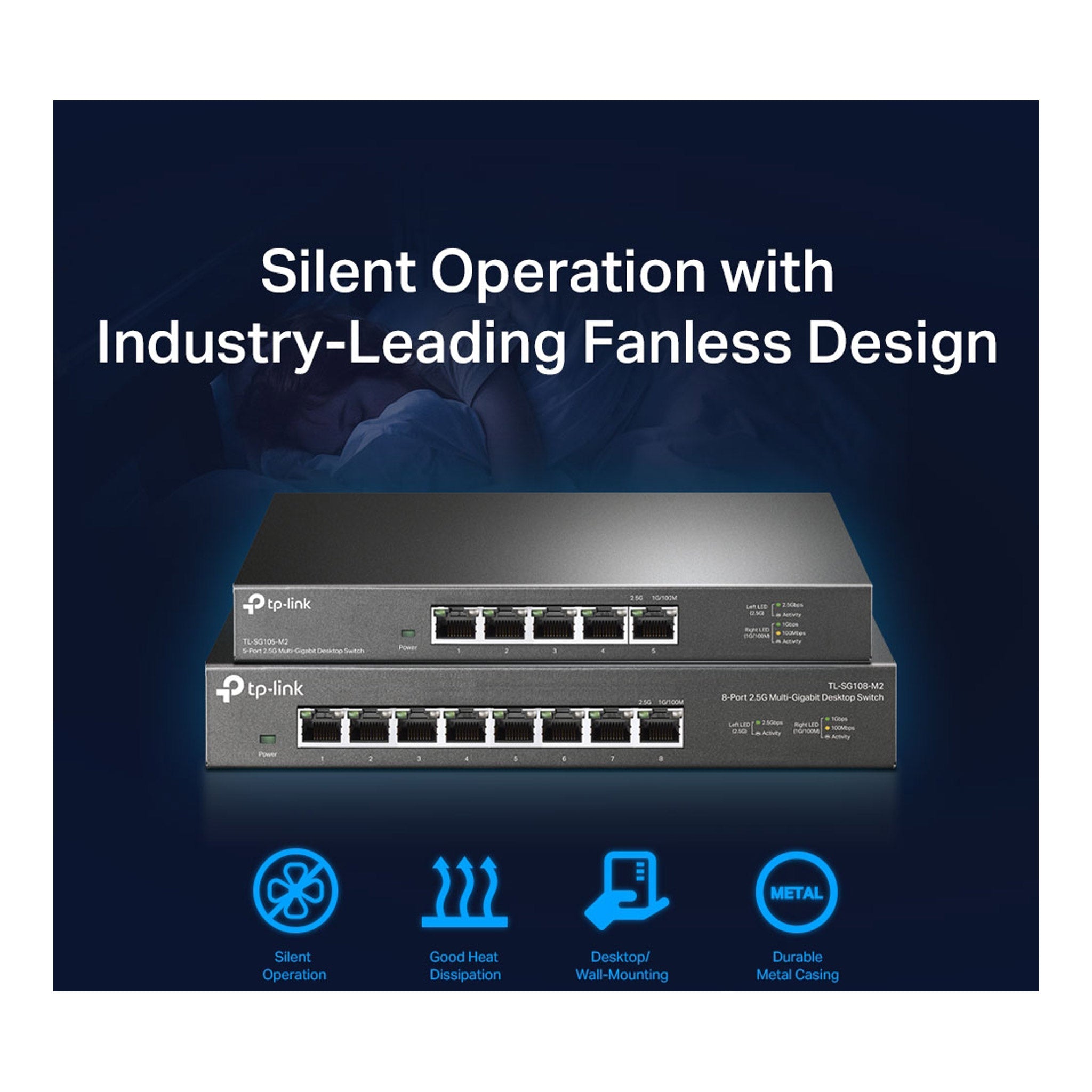 TP-Link TL-SG105-M2 5-Port 2.5Gbps Multi-Gigabit Desktop Switch