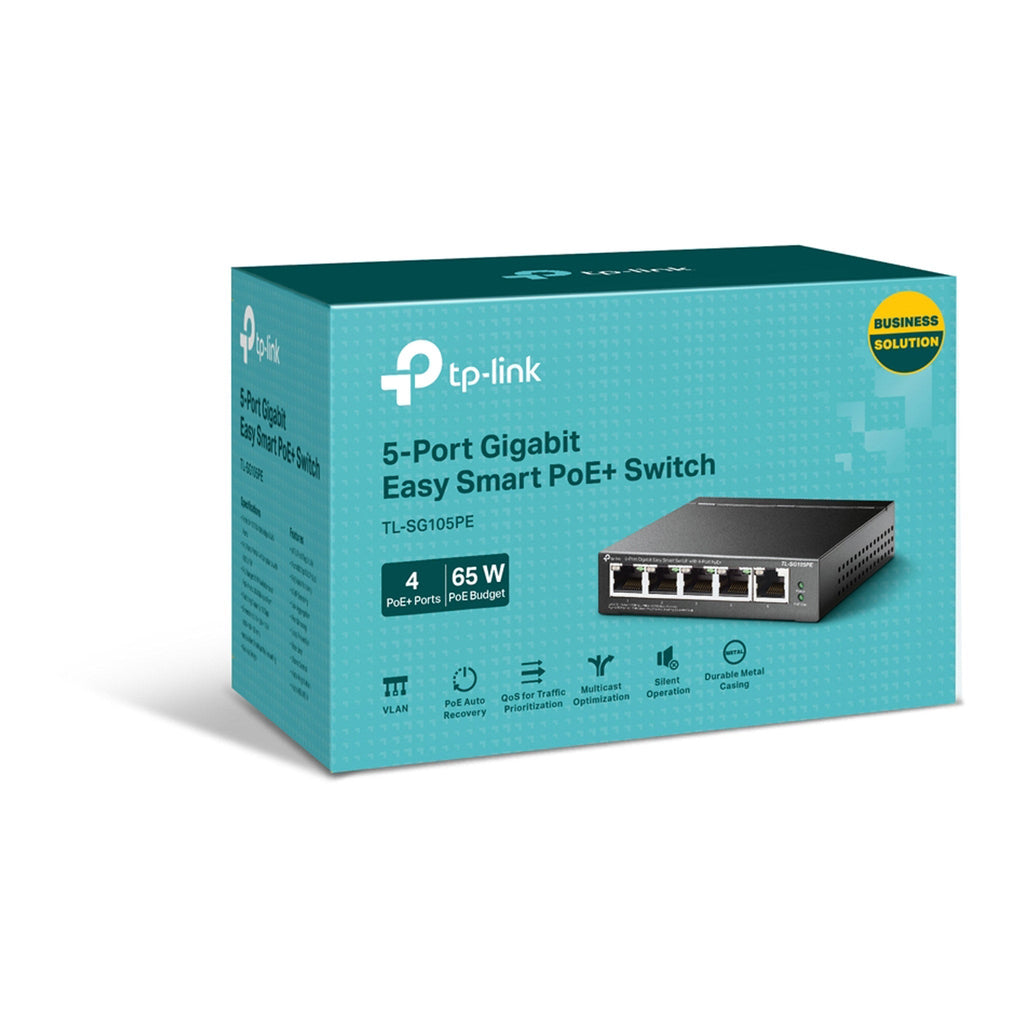TP-Link TL-SG105PE 5-Port Gigabit Easy Smart Switch with 4 PoE+ Ports