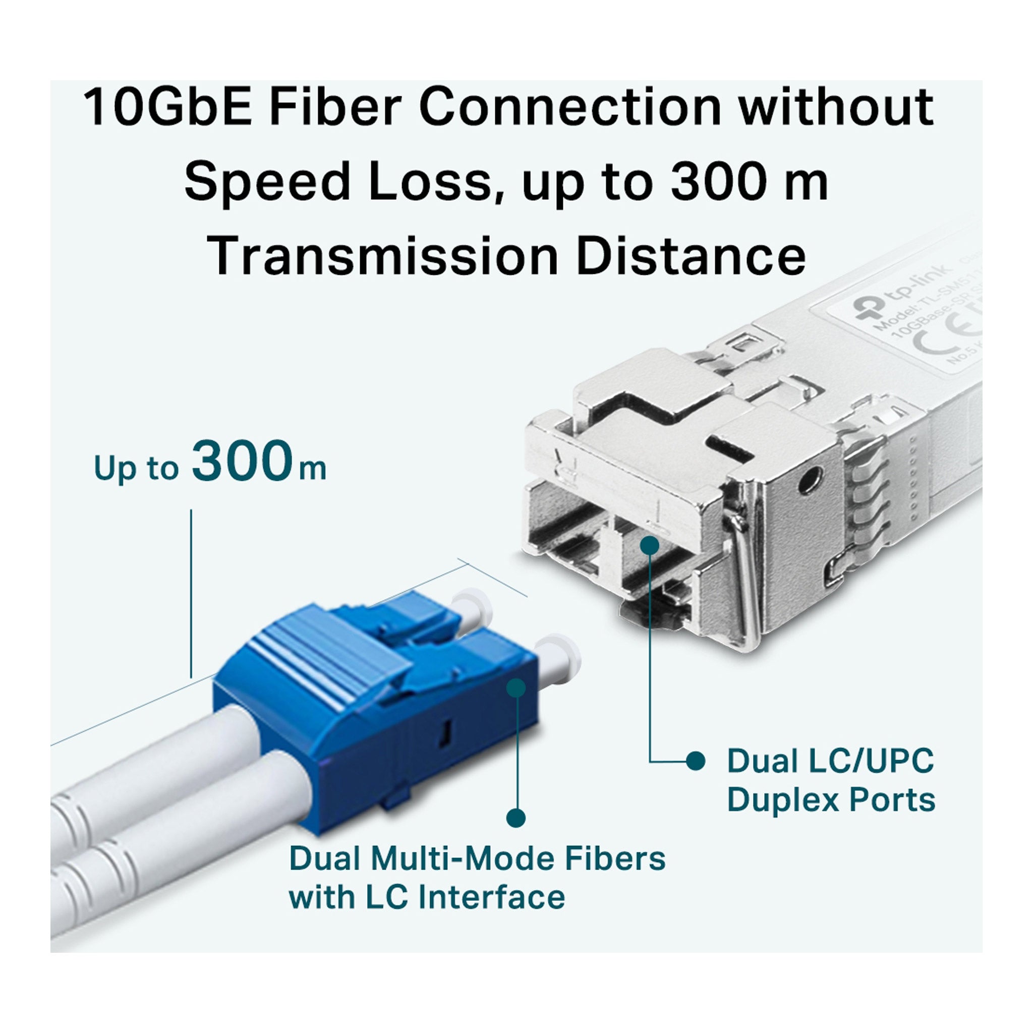 TP-Link TL-SM5110-SR 10GBase-SR Multi-Mode SFP+ LC Transceiver Module