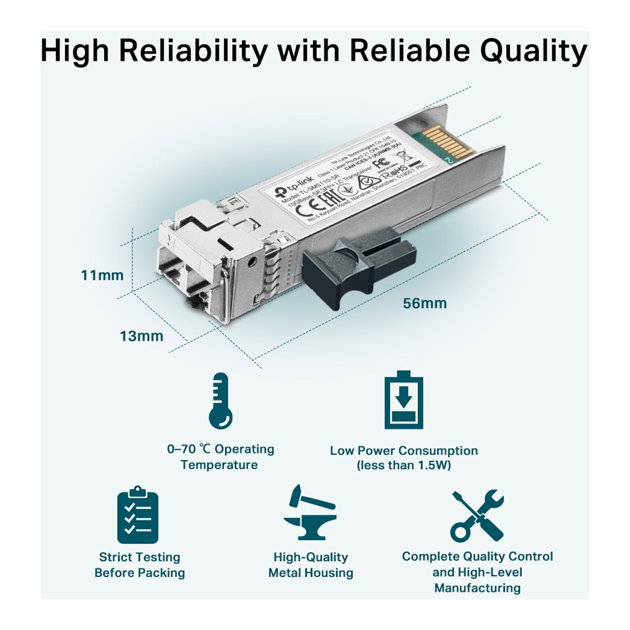 TP-Link TL-SM5110-SR 10GBase-SR Multi-Mode SFP+ LC Transceiver Module