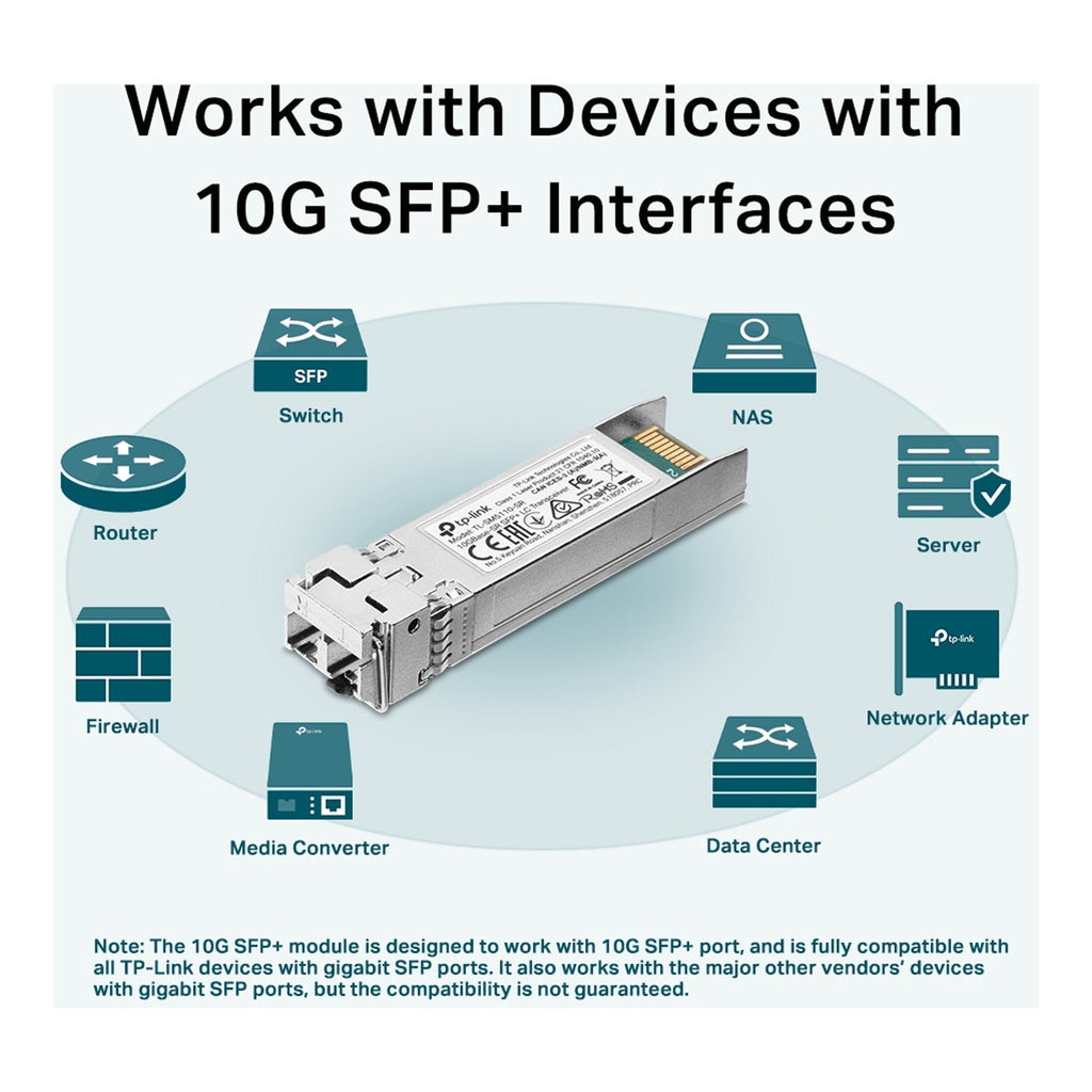 TP-Link TL-SM5110-SR 10GBase-SR Multi-Mode SFP+ LC Transceiver Module